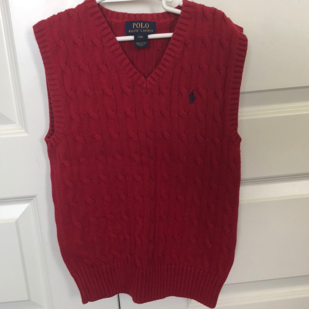 Boys Red Polo Sweater vest